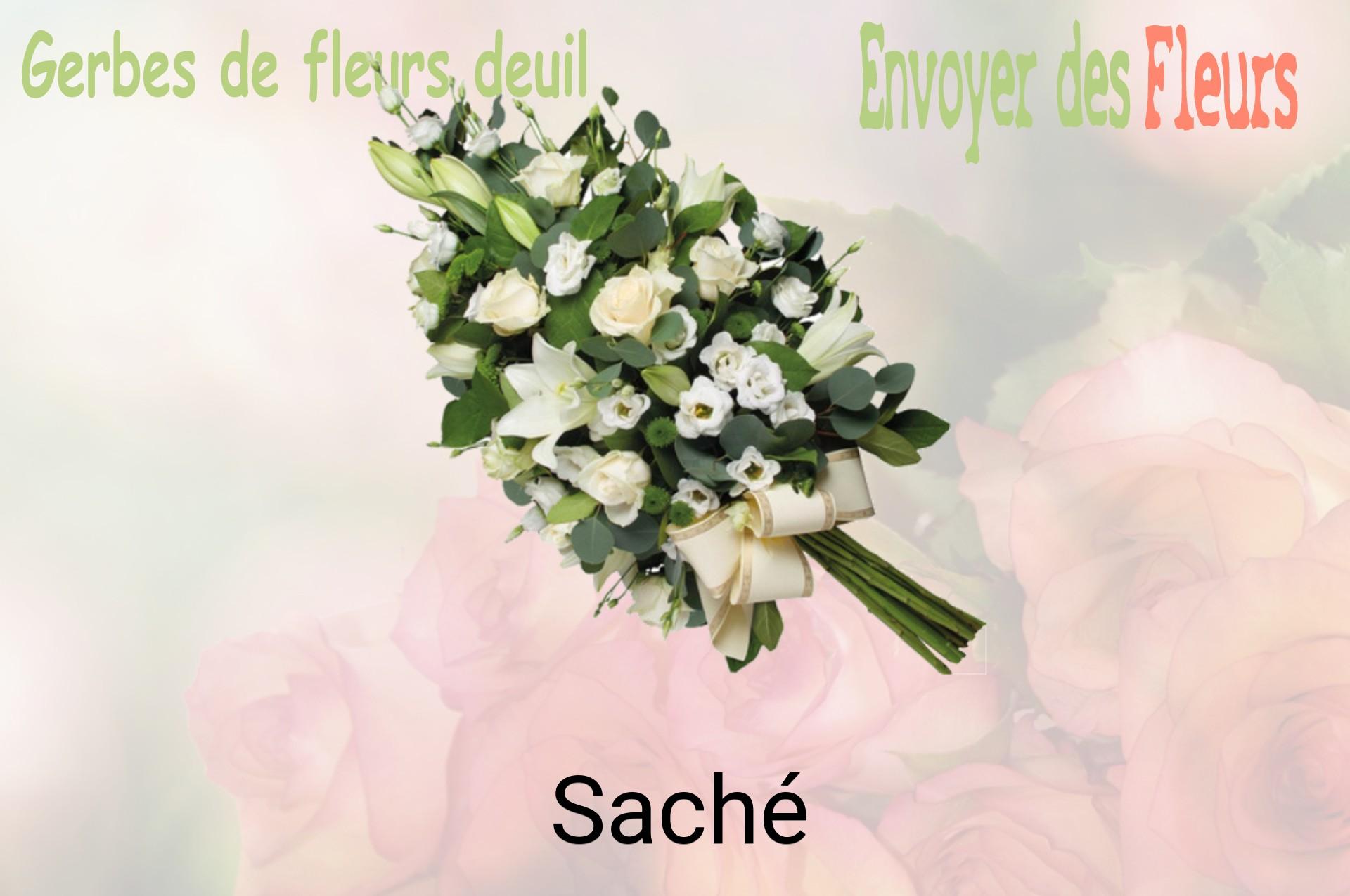 Gerbe de fleurs de deuil livrée à Saché